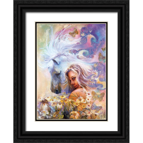 Godivas Garden Black Ornate Wood Framed Art Print with Double Matting by Lund, Denton