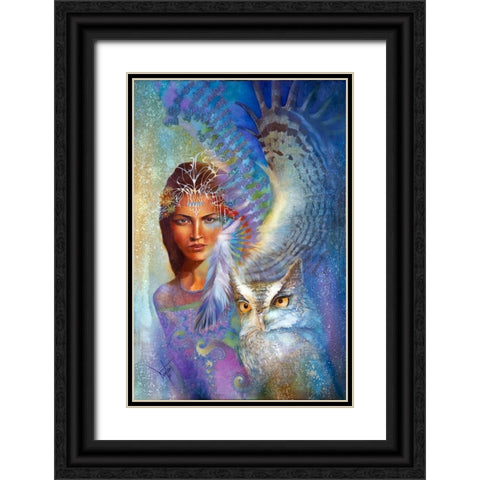 Wings Of Minerva Black Ornate Wood Framed Art Print with Double Matting by Lund, Denton