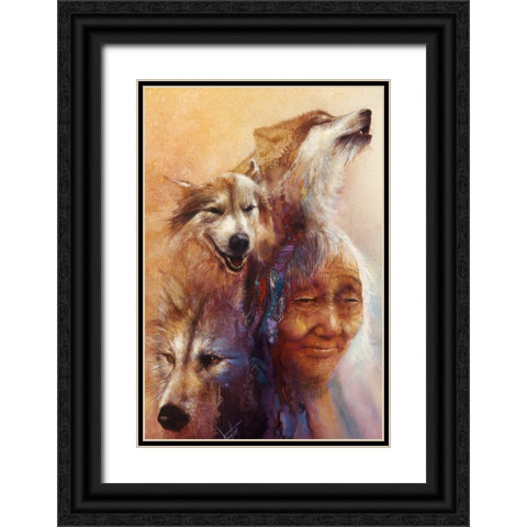 Medicine Woman Black Ornate Wood Framed Art Print with Double Matting by Lund, Denton