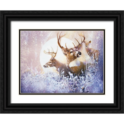 Snow Moon Black Ornate Wood Framed Art Print with Double Matting by Lund, Denton