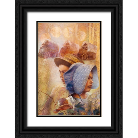 Blue Bonnet Sue Black Ornate Wood Framed Art Print with Double Matting by Lund, Denton