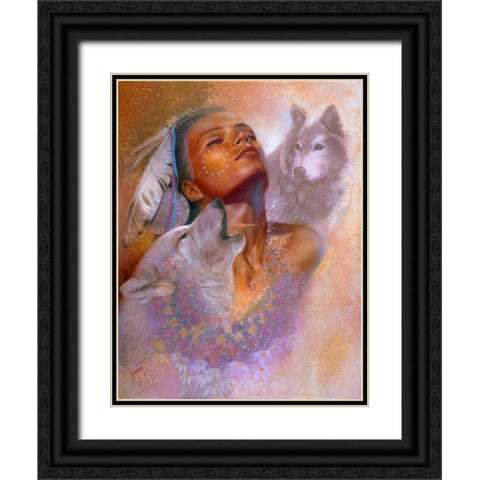 Dawns Song Black Ornate Wood Framed Art Print with Double Matting by Lund, Denton