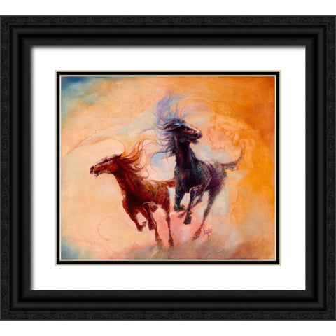 Wild And Free Black Ornate Wood Framed Art Print with Double Matting by Lund, Denton