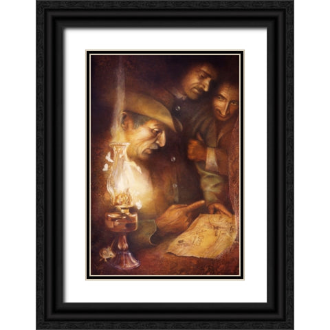 Road To Riches? Black Ornate Wood Framed Art Print with Double Matting by Lund, Denton