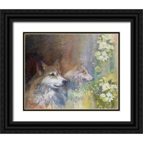 Hollyhawk Morning Black Ornate Wood Framed Art Print with Double Matting by Lund, Denton