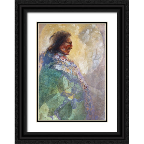 Robe Of Green Black Ornate Wood Framed Art Print with Double Matting by Lund, Denton