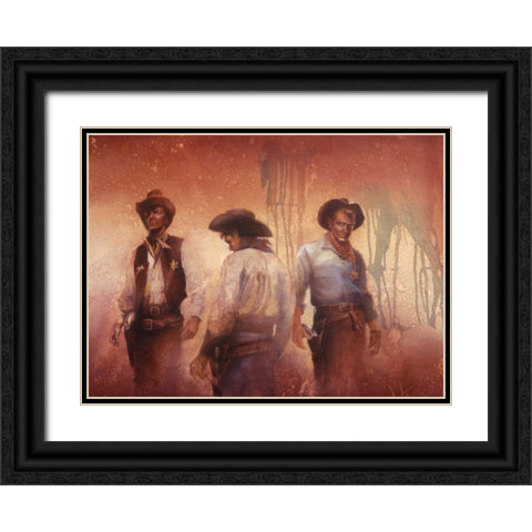 Quick Draw Black Ornate Wood Framed Art Print with Double Matting by Lund, Denton