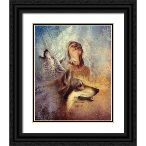 Winter Song Black Ornate Wood Framed Art Print with Double Matting by Lund, Denton
