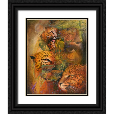 Whiskers Black Ornate Wood Framed Art Print with Double Matting by Lund, Denton
