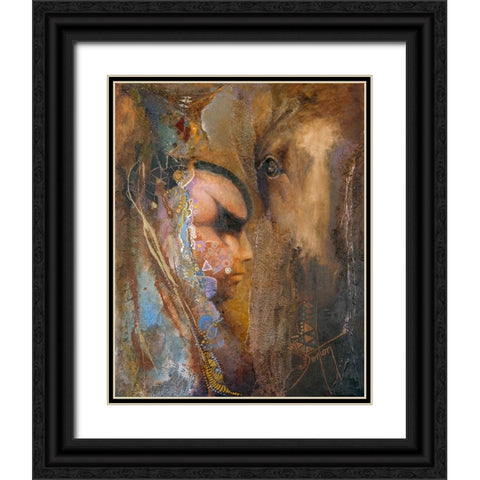 Companions Along The Way Black Ornate Wood Framed Art Print with Double Matting by Lund, Denton