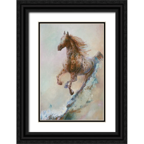 Appaloosa Run Black Ornate Wood Framed Art Print with Double Matting by Lund, Denton