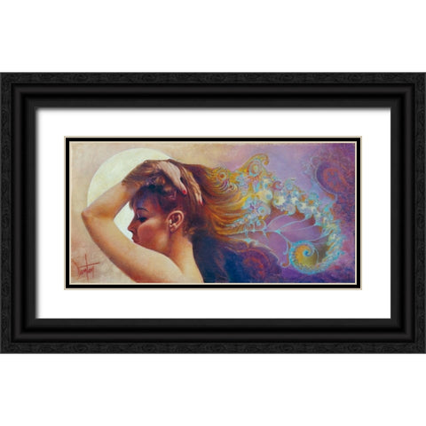 Moonglow Black Ornate Wood Framed Art Print with Double Matting by Lund, Denton