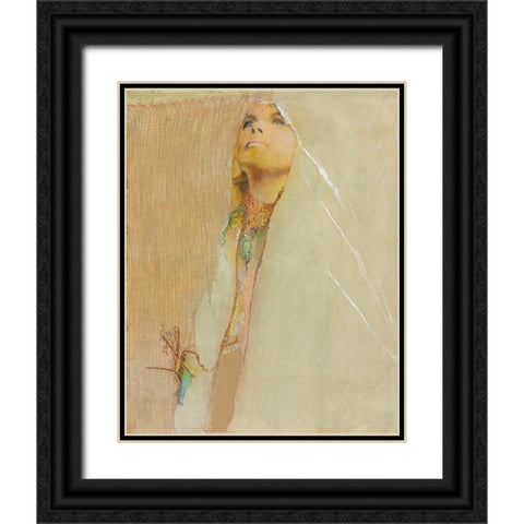 Sandras Eyes Black Ornate Wood Framed Art Print with Double Matting by Lund, Denton