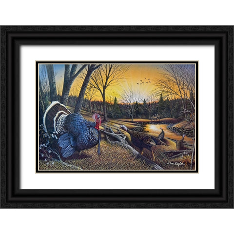 Morning Call Black Ornate Wood Framed Art Print with Double Matting by Engler, Don