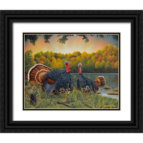 Turkey Season Black Ornate Wood Framed Art Print with Double Matting by Engler, Don