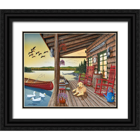 Welcome to the Cabin Black Ornate Wood Framed Art Print with Double Matting by Engler, Don