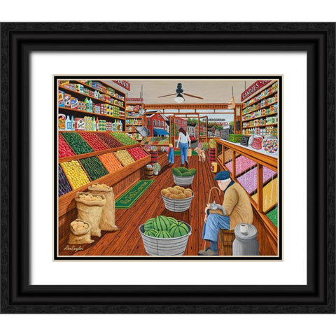 Country Store Black Ornate Wood Framed Art Print with Double Matting by Engler, Don