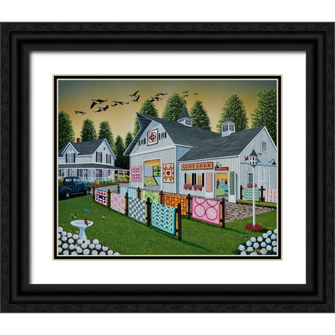 Quilt Barn Black Ornate Wood Framed Art Print with Double Matting by Engler, Don