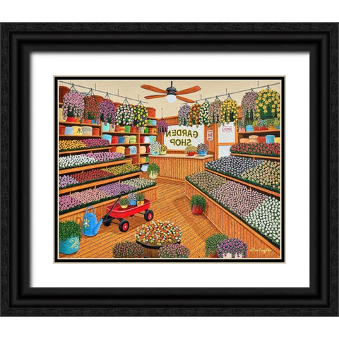 Garden Shop Black Ornate Wood Framed Art Print with Double Matting by Engler, Don