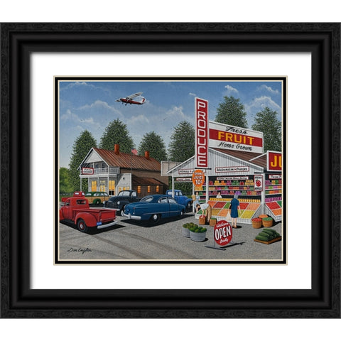 Fresh Produce Black Ornate Wood Framed Art Print with Double Matting by Engler, Don