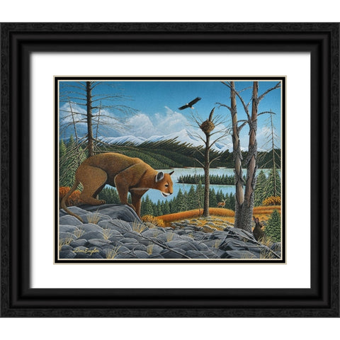 Stalking Prey Black Ornate Wood Framed Art Print with Double Matting by Engler, Don