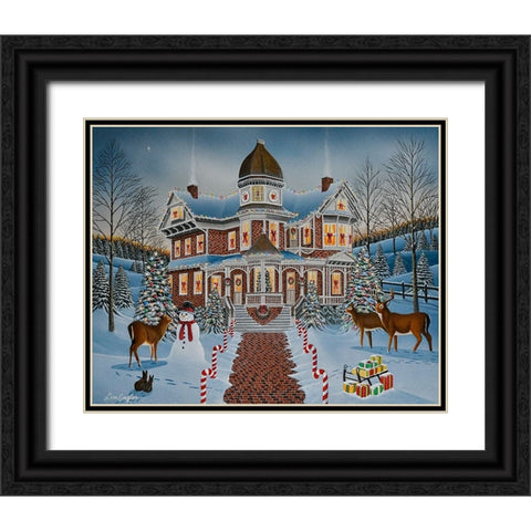 Merry and Bright Black Ornate Wood Framed Art Print with Double Matting by Engler, Don