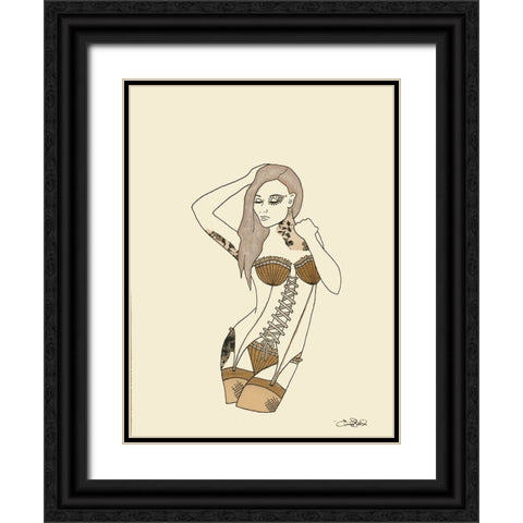 002ca Black Ornate Wood Framed Art Print with Double Matting by Steel, Emma