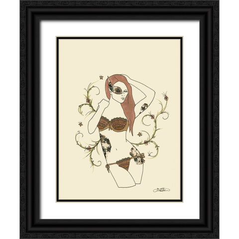 004ca Black Ornate Wood Framed Art Print with Double Matting by Steel, Emma
