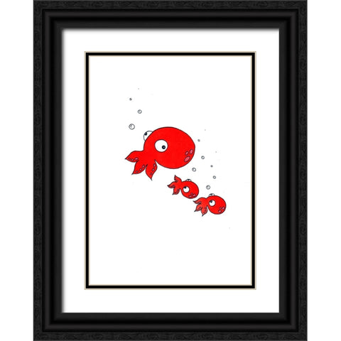 011a Black Ornate Wood Framed Art Print with Double Matting by Steel, Emma