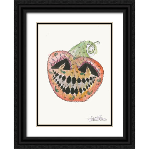 040a Black Ornate Wood Framed Art Print with Double Matting by Steel, Emma