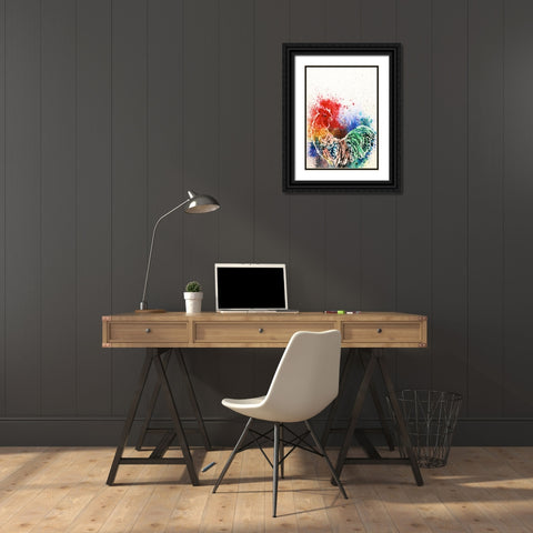 081a Black Ornate Wood Framed Art Print with Double Matting by Steel, Emma
