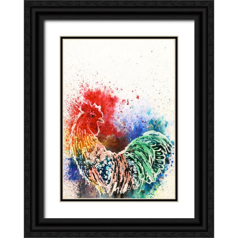 081a Black Ornate Wood Framed Art Print with Double Matting by Steel, Emma