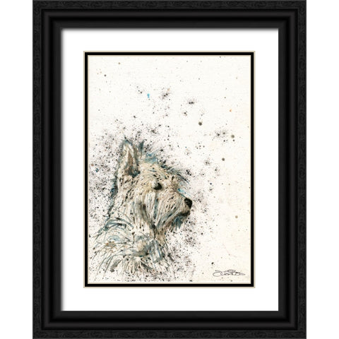 087a Black Ornate Wood Framed Art Print with Double Matting by Steel, Emma