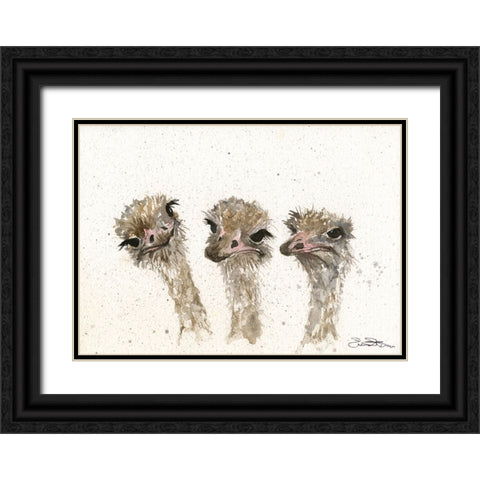092a Black Ornate Wood Framed Art Print with Double Matting by Steel, Emma