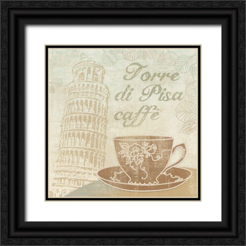Caffe Pisa Black Ornate Wood Framed Art Print with Double Matting by Clark, Erin