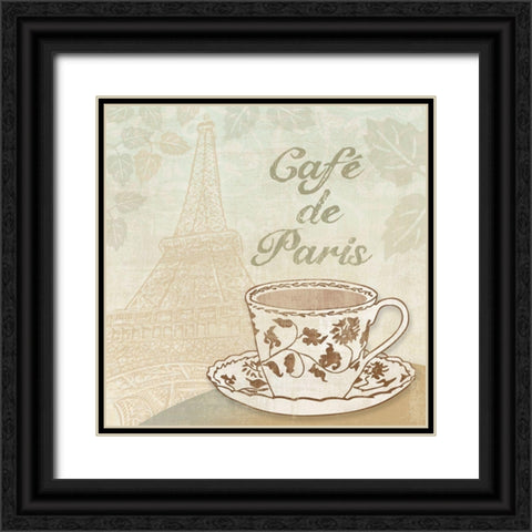 Cafe de Paris Black Ornate Wood Framed Art Print with Double Matting by Clark, Erin