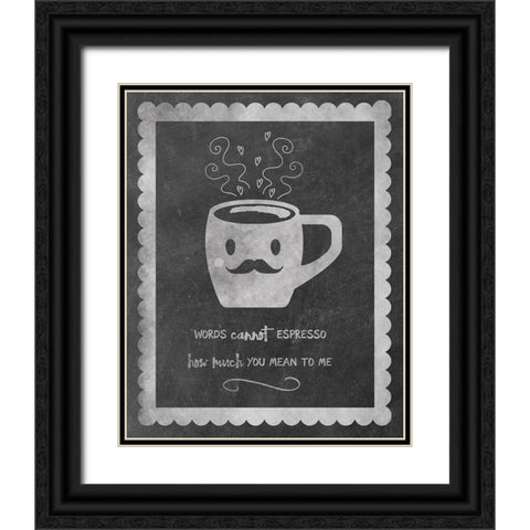 Face Coffee Black Ornate Wood Framed Art Print with Double Matting by Clark, Erin