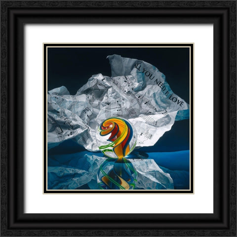 All You Need Is Love Black Ornate Wood Framed Art Print with Double Matting by Chartier, Francois