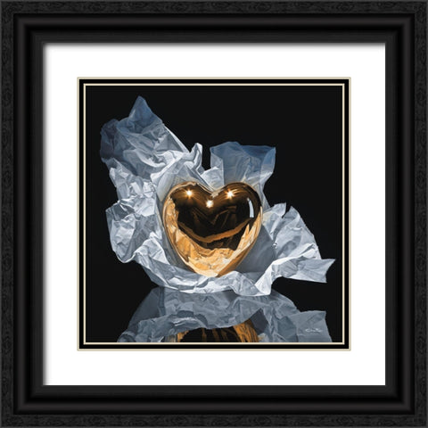 Heart Of Gold Black Ornate Wood Framed Art Print with Double Matting by Chartier, Francois