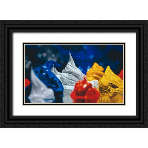 Primary Color Black Ornate Wood Framed Art Print with Double Matting by Chartier, Francois