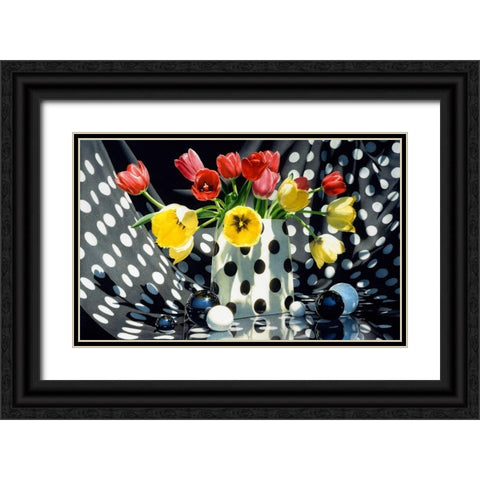 Black And White in Colour Black Ornate Wood Framed Art Print with Double Matting by Chartier, Francois