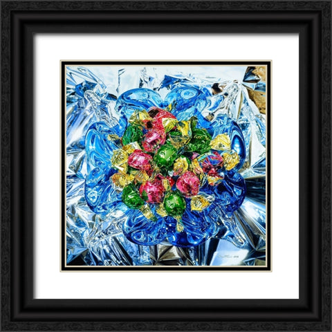 Rhapsodie in Blue Black Ornate Wood Framed Art Print with Double Matting by Chartier, Francois