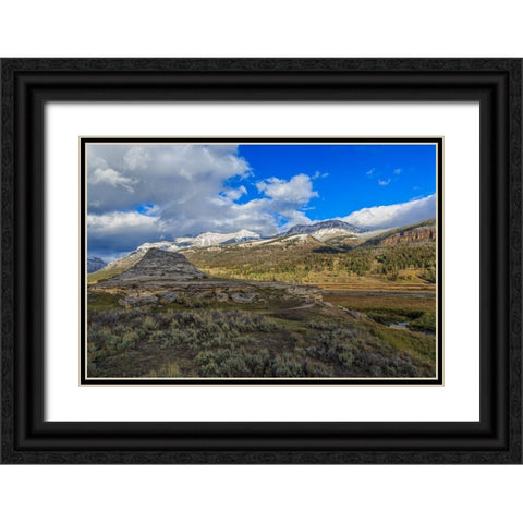 Soda Butte In Yellowstone Black Ornate Wood Framed Art Print with Double Matting by Galloimages Online
