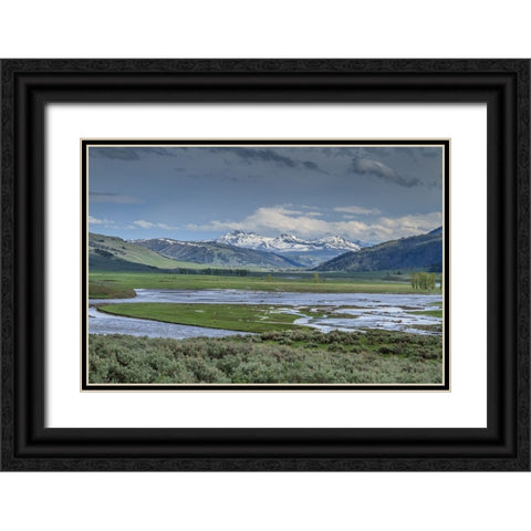 Lamar Valley (YNP) Black Ornate Wood Framed Art Print with Double Matting by Galloimages Online