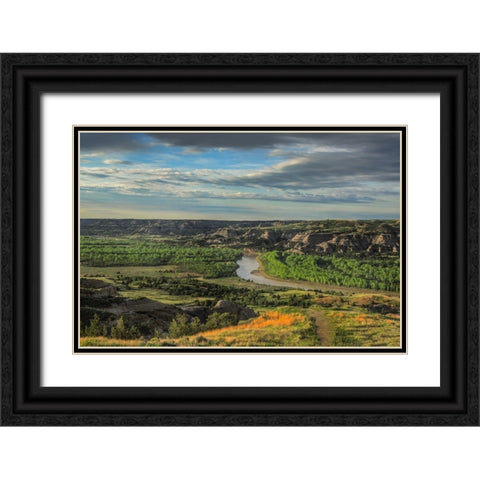 River Bend Overlook Black Ornate Wood Framed Art Print with Double Matting by Galloimages Online