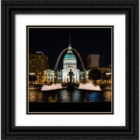 St. Louis Keiner Plaza 2 Black Ornate Wood Framed Art Print with Double Matting by Galloimages Online