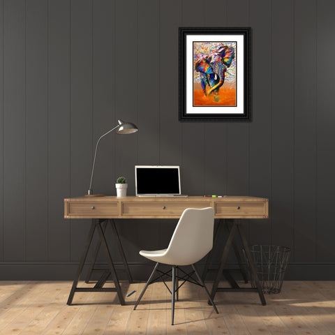 African Colours Black Ornate Wood Framed Art Print with Double Matting by Stevenson, Graeme