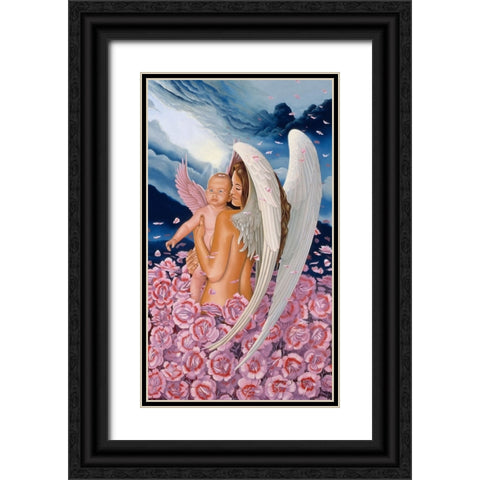 Angel Days Black Ornate Wood Framed Art Print with Double Matting by Stevenson, Graeme
