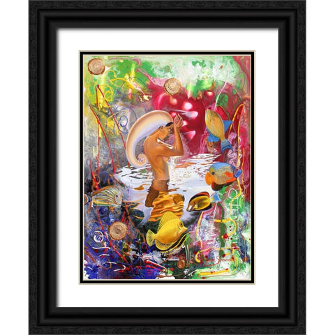 Aquarius Coming Black Ornate Wood Framed Art Print with Double Matting by Stevenson, Graeme