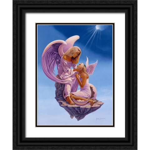 Birth Of An Angel Black Ornate Wood Framed Art Print with Double Matting by Stevenson, Graeme
